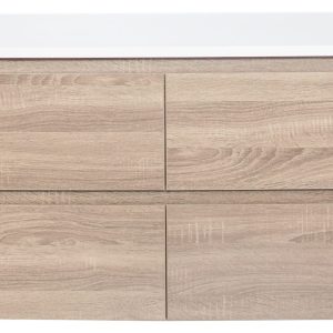 Prime Oak 1800 Double Wall Hung Vanity Cabinet Only