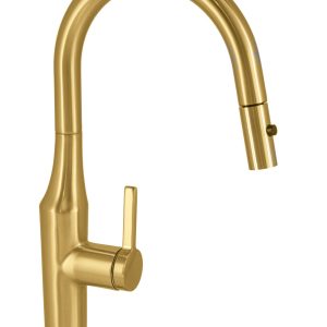 Toranto Pull - Out Kitchen Mixer Brushed Gold