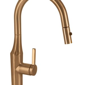 Toranto Pull - Out Kitchen Mixer Brushed Copper