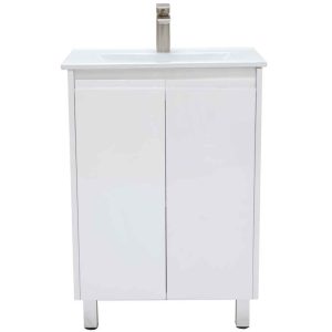 Verona 600mm Waterproof Slimline Vanity Unit With Vitreous China Top