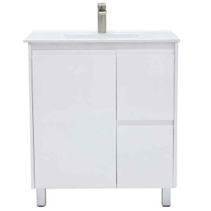 Verona 750mm Waterproof Slimline Vanity Unit With Vitreous China Top