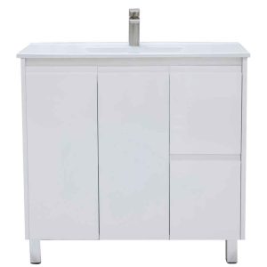 Verona 900mm Waterproof Slimline Vanity Unit With Vitreous China Top